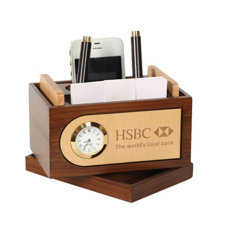 Revolving Pen Stand With Coaster Plates & Watch